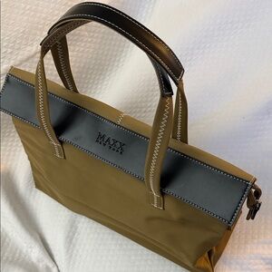 LIKE NEW ✨ MAXX NEW YORK Vintage Nylon Tote - Camel & Black Leather